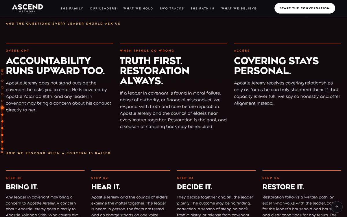 The ASCEND accountability and restoration section