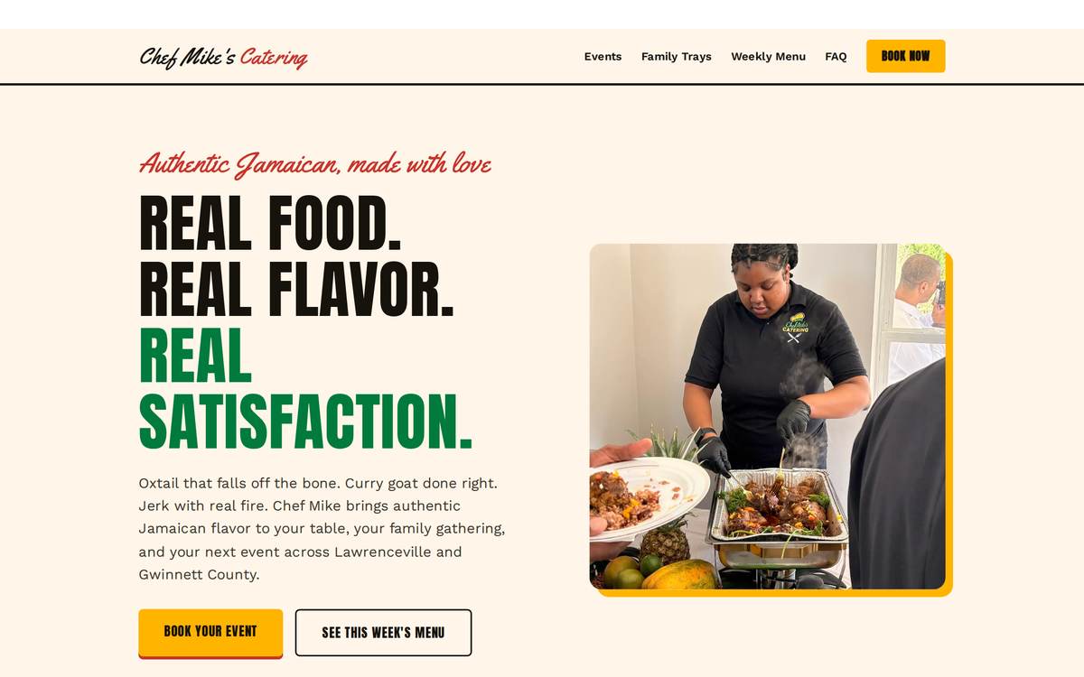 Chef Mike's Catering website