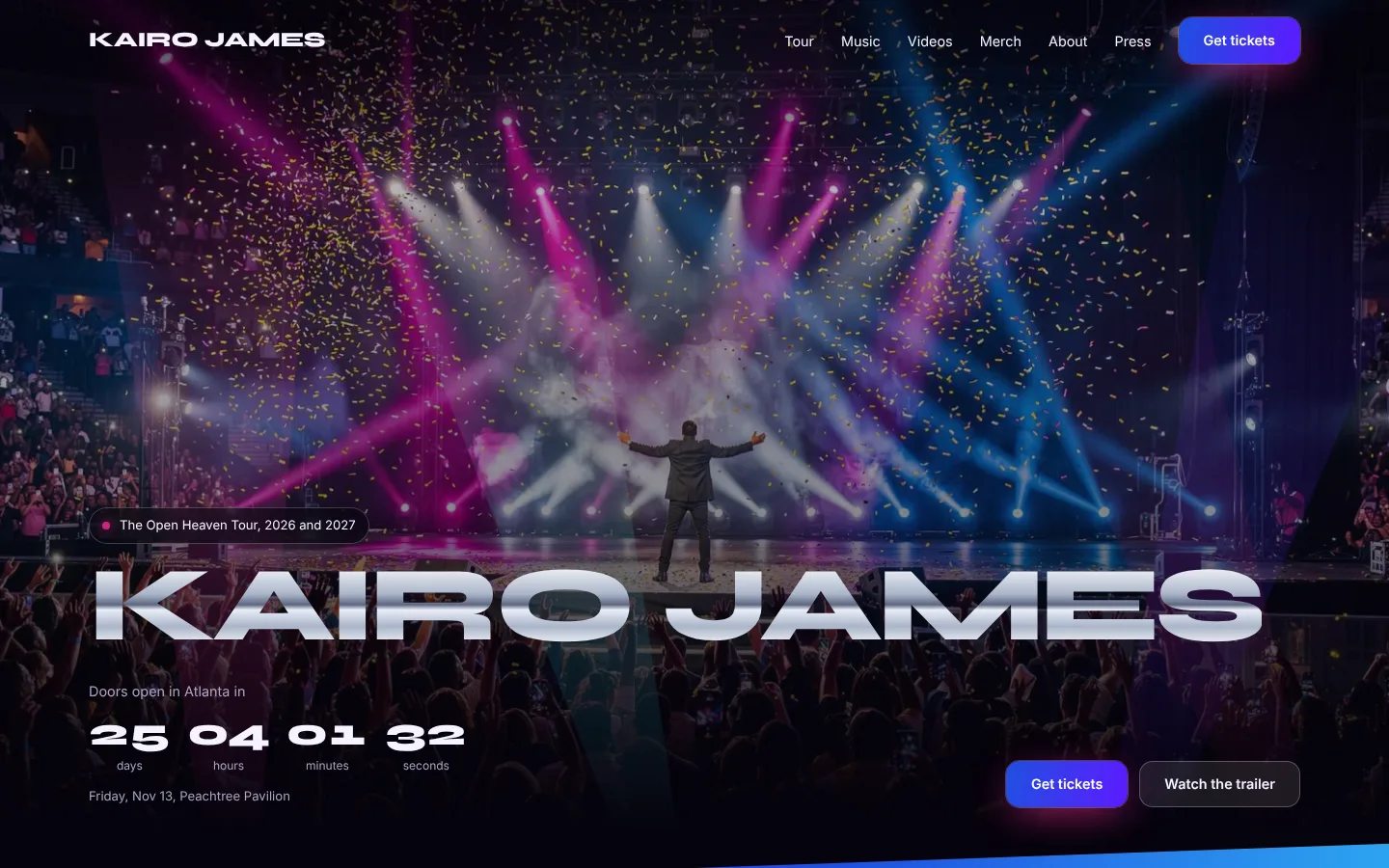 Arena design, home page preview