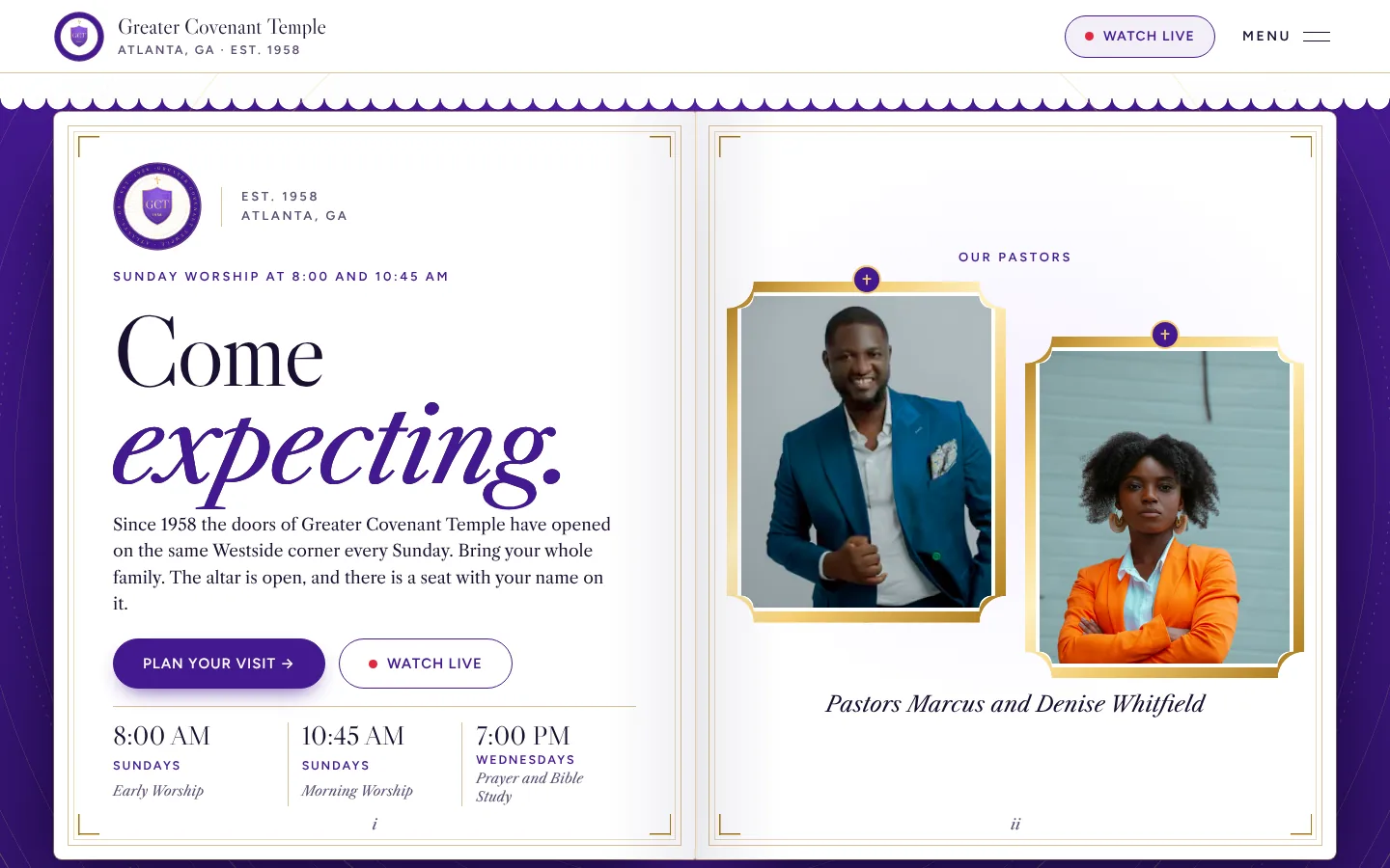 Crest design, home page preview