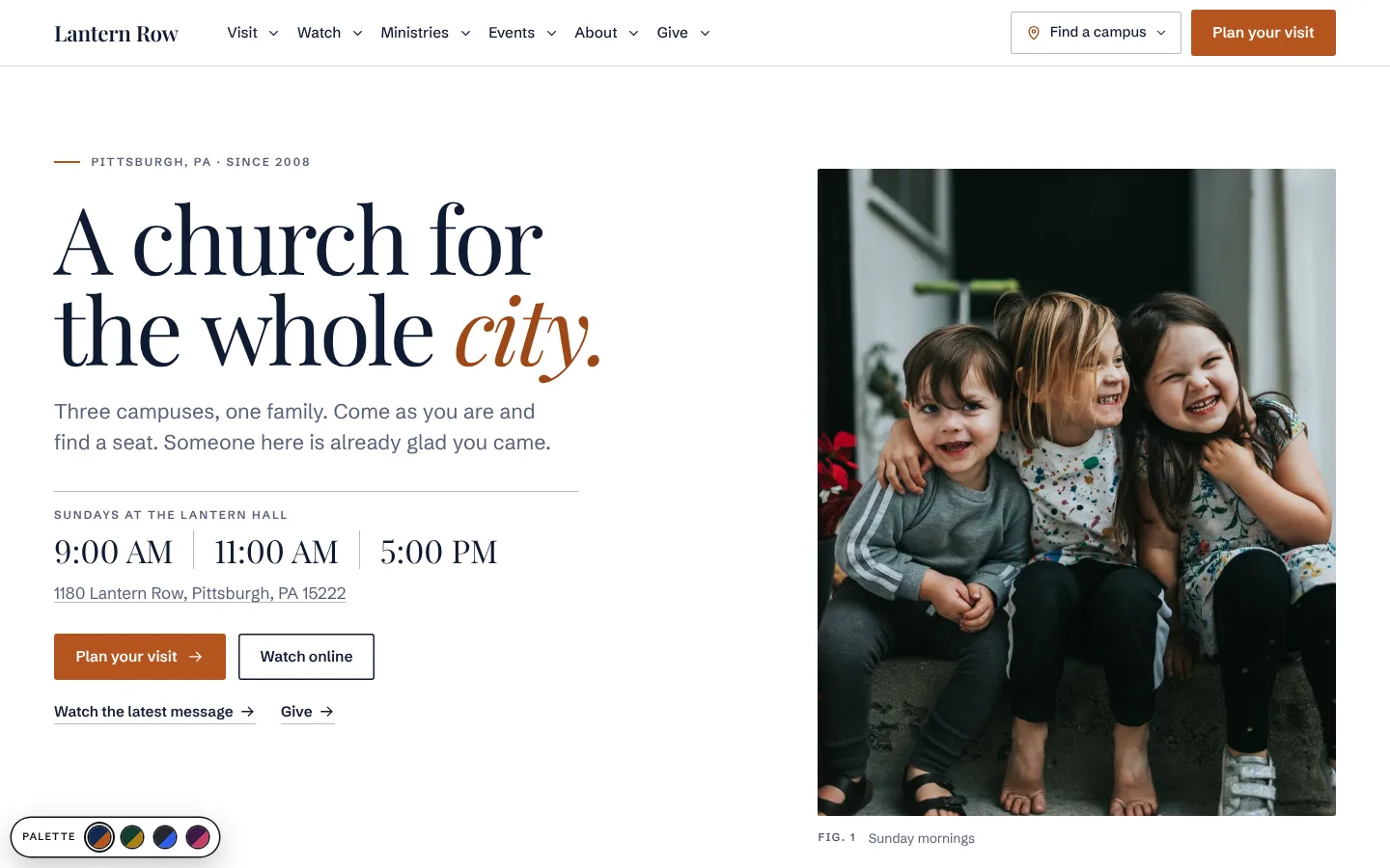 Meridian design, home page preview