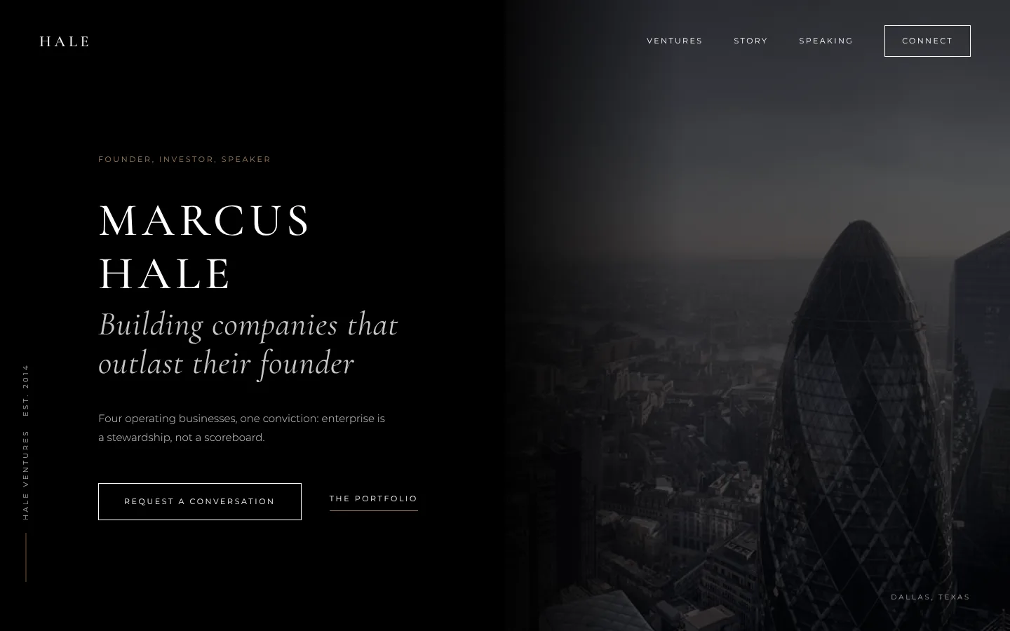 Vantage design, home page preview